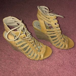 Lace up wedge sandal
